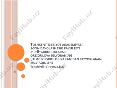 sharq mutaffakirlarining psixologik qarashlari — PPTX
