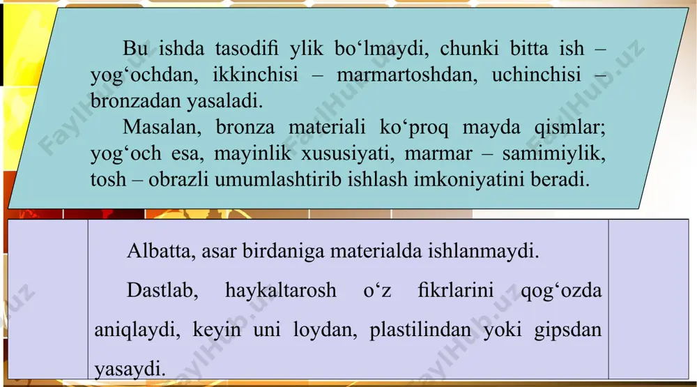 haykaltaroshlikda ifoda vositalari 5 - sinf - Page 5