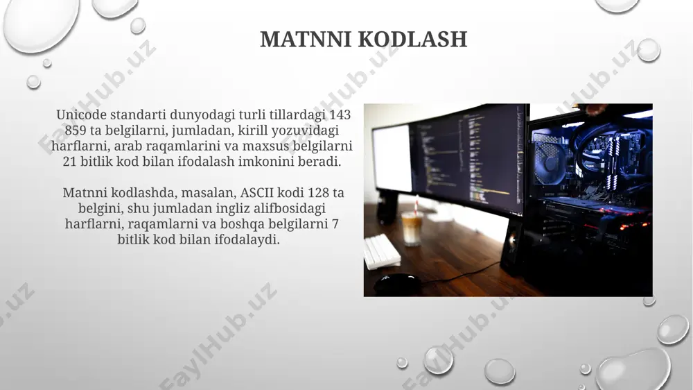 i yo'qotishli audio kodlash algoritmlari 128 kbps dan 320 kbps gacha bo'lgan bit tezligida audio fayllar hajmini sezilarli darajada kamaytiradi, shu bilan birga inson qulog'i uchun sezilarli darajada farqni keltirib chiqarmaydi, bu esa xotira tejashga imkon beradi. e'tiboringiz uchun rahmat @taqdimot_robot image3.png image4.jpg image5.jpg image6.jpg image7.jpg image8.jpg image9.jpg image10.jpg image11.jpg image12.jpg image13.jpg image14.jpg image15.jpg image1.png