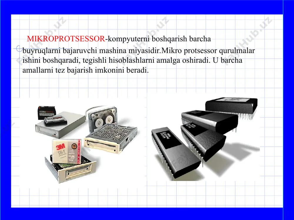 idan ibm ps turidagi kompyuterlar uchun mahsus yaratilgan dastur bo’lib uning foydalanuvchilar uchun qulay bo’lgan imkoniyatlari mavjud . tizim ko’magida ns dasturi kabi fayl va catalog yaratish nusha olish qayta nomlash o’chirish matinli fayllarni chop qilish bir vaqtda bir nechta catalog va fayllar majmuasi b-n yaqqol grafik rijimida ishlash mumkin . micrasoft firmasi garchand windows dasturini dastlab 1983-yilda yaratgan bo’lsa da yildan yilga uni takomillashtirmoqda . windowsni yuklash uchun ms dos operatsion tizimi buyuruqlar satrida win buyurug’i klavyatura orqali kiritilib enter bosiladi yoki katta ns darchasidan windows katalogiga kirib win com fayli ustiga ko’rsatkich keltirilib enter bosiladi . мой компютер (mening kompyuterim )-disklar bilan ishlash yangi fayl va kataloglar yaratish kompyuterni va tashqi qurilmalarni sozlash vazifalarni bajaradi . мой документы ( mening hujjatlarim ) – foydalanuvchining amaliy dasturlarda ishlangan hujjatlari jamlanadi . пуск tugmasi va uning bo’limlari bilan ishlash пуск – tugmasi yordamida программы bo’limiga murojat etilganda ikkilamchi darcha hosil …