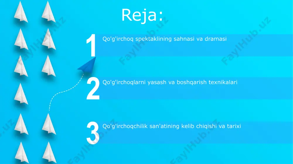 rining qo'llanilishi tomoshabinlarga 10 dan ortiq virtual muhitlarni boshdan kechirish imkoniyatini beradi va 360° ko'rish burchagini ta'minlaydi. interaktiv qo'g'irchoq spektakllari, tomoshabinlar bilan 5 dan ortiq real vaqtli aloqalarni o'z ichiga oladi, sensorli ekranlar va dasturiy ta'minot yordamida yangi darajaga ko'tarildi. qo'g'irchoqchilikning ijtimoiy ahamiyati start qo'g'irchoq teatri, 50 dan ortiq mamlakatlarda bolalar va kattalar uchun 200 dan ziyod ijtimoiy-ma'rifiy dasturlarni amalga oshirgan holda, muhim ijtimoiy ta'sirga ega. milliy qadriyatlarni targ'ib qilishda qo'g'irchoq san'ati muhim vosita bo'lib, 70% dan ortiq spektakllar an'anaviy madaniy merosga bag'ishlangan. qo'g'irchoq spektaklining musiqiy bezagi qo'g'irchoq spektaklining musiqiy bezagi, ko'pincha 2 dan 5 tagacha musiqiy asboblardan foydalanib, harakatlar ritmini va kayfiyatini kuchaytiradi. o'zbek milliy cholg'ulari, masalan, dutor yoki doira, qo'g'irchoq spektakllarida 10 dan ortiq turli ohanglarda qo'llanishi mumkin. qo'g'irchoqchilik tarixi qo'g'irchoqlar yasash texnikasi asrlar davomida rivojlanib, yog'och o'ymakorligi, mato tikish va boshqa turli xil materiallardan foydalanishni o'z ichiga olgan 100 dan ortiq usullarni o'z ichiga oladi. qo'g'irchoqchilikning eng …