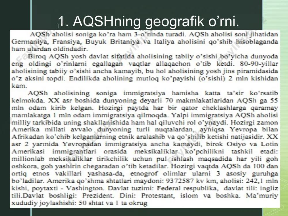 . ekotizimda muvozanat tezroq tiklansada, lekin ularning oqibatlari hiyla vaqt bilinib turishi mumkin. ekologik holatlarning ikkinchi shakli – tabiiy hodisalar bo’lib, u inson faoliyati ta’sirida yuz beradi. inson ishlab chiqarish faoliyatining umumbashariy xarakteri bilan bo’g’liq quyidagi ekologik o’zgarishlar sodir bo’lmoqda: z “yer yuzidagi o’rmonlar hajmi har yili 11 mln gektarga qisqarib bormoqda. osiyo va lotin amerikasi tropik mintaqalardagi o’rmonlarda esa, yangilanib turadigan o’simlik resurslarning asosiy zaxiralari to’plangan. bundan tashqari, sayyoramizning boyligini tashkil etgan bu o’rmonlar biosfera an’anaviy “planeta o’pkasi” funksiyalarini saqlab qolishda katta ahamiyatga ega. o’rmon zahiralari faqatgina xom ashyo manbai emas, balki ular tabiiy suv aylanishini ham ta’minlaydiki, o’rmonlardagi suv bug’lanishi hisobiga yog’ingarchilikning ½ qismidan ko’prog’i to’g’ri keladi. bu esa, tuproq yuzasiga mo’tadil ta’sir ko’rsatadi, ozuqa bo’ladigan mineral moddalarning tiklanib turishi ta’minlanadi”. z hozirgi vaqtda inson faoliyati ta'sirida biosferaning o’zgarishi juda tezlik bilan borayapti. inson yer kurrasining qiyofasini o'zgartirishda katta geologik kuch sifatida vujudga kelganini v.i.vernadskiy tomonidan takidlab o'tilgan …