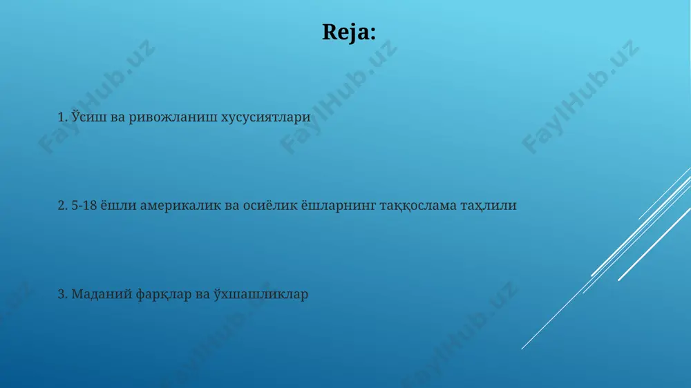 батлар ва дўстлик тадқиқотларга кўра, ақшдаги 13-18 ёшли ўсмирларнинг 30%и миллий ёки этник гуруҳлардан ташқарида дўстларга эга. бу кўрсаткич осиёнинг баъзи минтақаларида, мисол учун жанубий кореяда, анча паст. 5-18 ёшли ўсмирлар ўртасидаги дўстлик муносабатларининг 70%и мактаб ёки яшаш жойи каби яқин географик ҳудудларда шаклланади, бу эса ақш ва осиё мамлакатларидаги статистик маълумотларга асосан тасдиқланади. маданият ва анъаналарнинг фарқи хитойнинг кўпгина ҳудудларида, 10 ёшдан ошган болалар оилавий анъаналар ва никоҳ маросимларида катта роль ўйнайди, бу эса америкадаги тенгдошларидан фарқли равишда, 18 ёшгача бўлганлар камроқ жалб этилади. 5-18 ёшли америкалик ўсмирларнинг 70% га яқини индивидуализмга мойил бўлса, жанубий кореядаги тенгдошларининг 40%и коллективизмни афзал кўради, бу маданий фарқни яққол кўрсатади. 5-18 ёш оралиғидаги осиё ва америка ёшларининг демографик кўрсаткичлари 2019 йилги маълумотларга таянилсак, техас штатида 5-18 ёш оралиғидаги америкалик ёшларнинг умумий сони 5 миллион кишидан ортиқ бўлиб, уларнинг орасида осиёлик ёшларнинг улуши 7% атрофида ташкил этган. 2020 йилги маълумотларга кўра, ақшда 5-18 ёш …