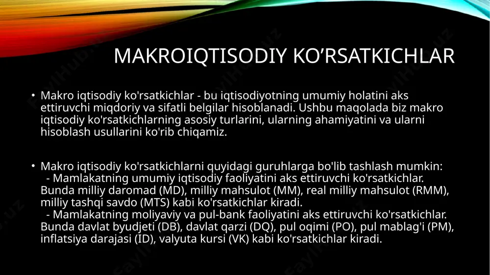 n milliy korxonalar tomonidan yaratilgan mahsulot va xizmatlar umumiy hajmining jami qiymatidir. -yalpi ichki mahsulot – ma’lum vaqt davomida, masalan, bir yilda yaratilgan va bevosita iste’molchilarga borib yetadigan barcha tayyor mahsulot va ko‘rsatilgan xizmatlarning bozor narxidagi qiymatidir. yalpi ichki mahsulotning ishlab chiqarish tarkibi, foizda yaim va smm yalm va smm: nima farq bor va qanday birgalikda ishlatish mumkin? yalm (yagona loyiha menejmenti) va smm (ijtimoiy media menejmenti) - bu biznesni rivojlantirish uchun eng muhim va zamonaviy yo'nalishlardan ikkitasi. lekin ular o'rtasida nima farq bor va qanday birgalikda ishlatish mumkin? ushbu maqolada biz sizga shu savollarga javob beramiz. yalm nima? yalm - bu yagona loyiha menejmentining qisqartmasi. bu tushunarli bo'lishi kerak: bu biznes loyihalarini boshqarishning samarali usuli. yalm orqali siz loyihaning barcha bosqichlarini nazorat qilishingiz, jamoangiz bilan hamkorlik qilishingiz, muddatlar va resurslarni rejalashtirishingiz, natijalarni o'lchashingiz va takliflarni qabul qilishingiz mumkin. yalmning afzalliklari: - loyihani aniq maqsadlar va vazifalar asosida boshlash; - …
