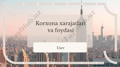 korxona xarajatlari va foydasi — PPTX