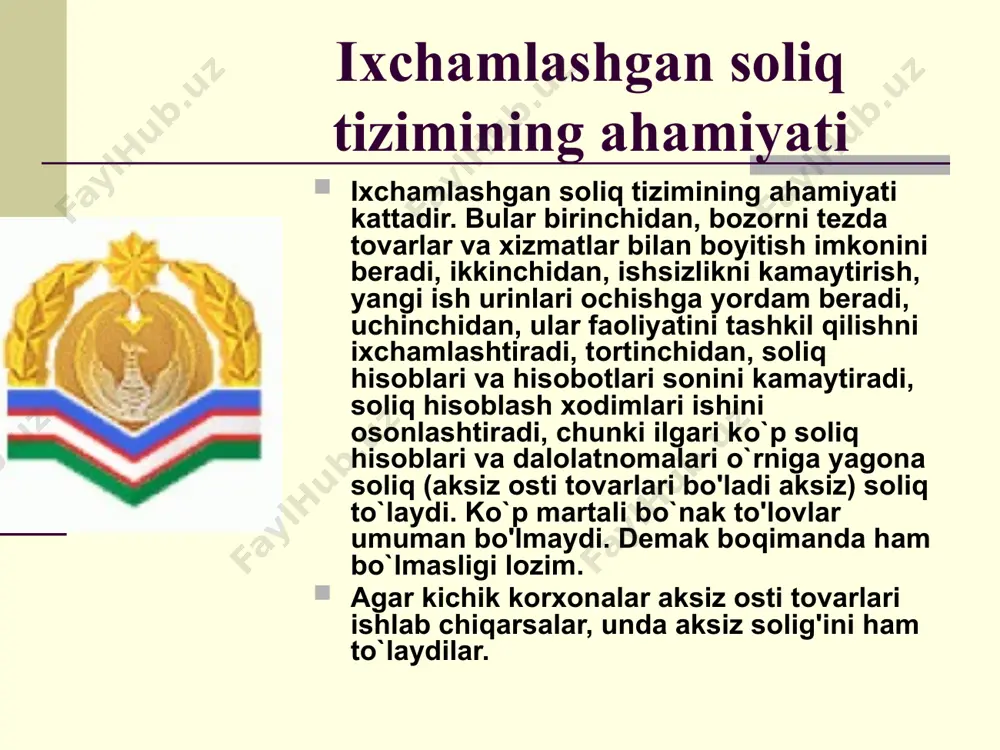 im vazifalaridan biridir. hokimiyatga ega bo'lgan soliq idoralari va soliq to'lovchining munosabatlar sub'ektlaridir. soliq to'lovchilar - zimmasiga soliqlar, yig'imlar va bojlar to'lash majburiyati yuklatilgan yuridik va jismoniy shaxslardir. o'z mulkiga, xo'jalik yuritishida yoki operativ boshqarishida alohida imtiyoz va xususiyatlarga ega bo'lgan hamda o'z majburiyatlari yuzasidan ushbu mol-mulk bilan javob beradigan, o'z nomidan mulkiy yoki shaxsiy nomulkiy huquqlarga ega bo'la oladigan va ularni amalga oshira oladigan, majburiyatlarni bajara oladigan, sudda da'vogar va (o'zbekiston respublikasi fuqarolik kodeksining 39-moddasi). yuridik shaxs mustaqil balans yoki smetaga ega bo'lishi kerak. foyda olishni o'z faoliyatining asosiy maqsadi qilib olgan (tijoratchi tashkilot) yoki ana shunday maqsadi bo'lmagan tashkilot (tijoratchi bo'lmagan tashkilot) yuridik shaxs bo'lishi murnkin. (o'zbekiston respublikasi fk 40-moddasiga ko'ra). tijoratchi tashkilot bo'lgan yuridik shaxs xo'jalik shirkati va jamiyati, ishlab chiqarish kooperativi, unitar korxona va qonunlarda nazarda tutilgan boshqacha shaklda tuzilishi murnkin. davlat soliq yurisdiktsiyasi predmeti qonuniylik demokratik davlat tuzumining asosidir. bu barchaning qonun oldida tengligi, jamiyatning …