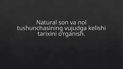 natural sonlar va oluvlar tushunchasi — PPTX
