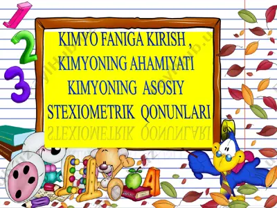 kimyo faniga kirish — PPT