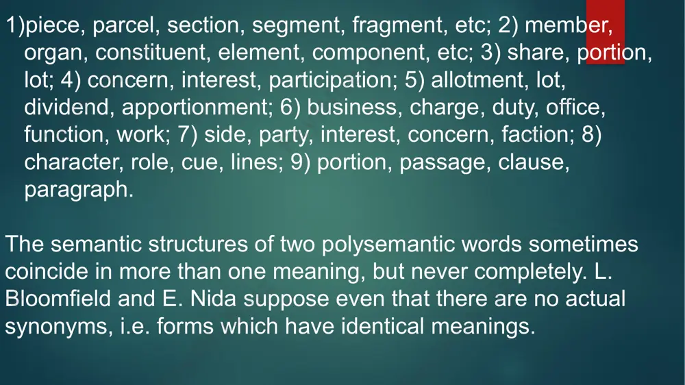 n the language. synonymic differentiation. it must be noted that synonyms may influence each other semantically in two diametrically opposite ways: one of them is dissimilation or differentiation, the other is the reverse process , i.e. assimilation. many words now marked in the dictionaries as "archaic" or "obsolete" have dropped out of the language in the competition of synonyms, others survived with a meaning more or less different from the original one. this process is called synonymic differentiation and is so current that is regarded as an inherent law of language development. the development of the synonymic group land has been studied by a.a. ufimtseva. when in the 13 century soil was borrowed from french into english its meaning was "a strip of land". oe synonyms eorpe, land, folde ment "the upper layer of earth in which plants grow". now, if two words coincide in meaning and use, the tendency …