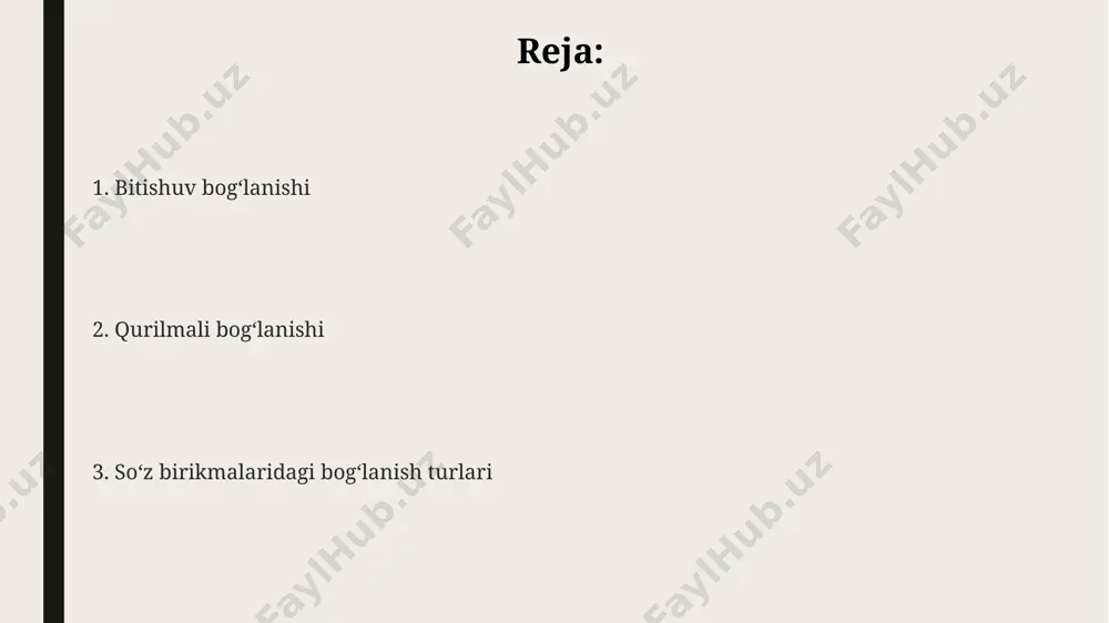 pgan murakkab birikmalarda ham kuzatiladi, masalan, "tez yuradigan poyezd" birikmasida "tez yuradigan" sifati "poyezd" ot soʻzini aniqroq tavsiflaydi, bu 21-asr tezkor transportini aks ettiradi. qurilmali bogʻlanishdagi boshqaruvchi soʻz, ba'zan, "kitob o'qish" kabi birikmalarda fe'l bo'lishi mumkin, bu erda "o'qish" fe'li "kitob" ot so'zini boshqaradi va andijon viloyatida kitobxonlik madaniyatini o'rganishda muhim ahamiyatga ega. e'tiboringiz uchun rahmat @taqdimot_robot