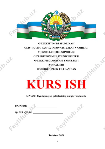 uyushgan gap qoliplarining nutqiy voqelanishi — DOCX