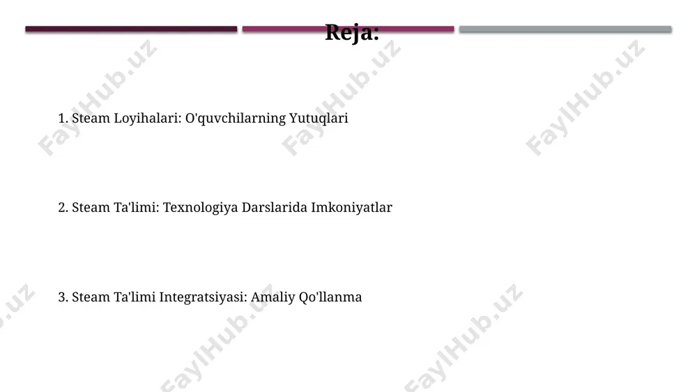 maktabida 2023-yilda o'tkazilgan dasturlash bo'yicha 100 dan ortiq o'quvchilarning tahliliy ko'nikmalarini rivojlantirishga qaratilgan loyiha natijalari ijobiy baho oldi. samarqand viloyatida steam ta'limi asosida o'tkazilgan 7-sinf o'quvchilarining eksperiment natijalarini tahlil qilishda 80% o'quvchi ma'lumotlarni grafik shaklda ifodalash va taqqoslashda muvaffaqiyatga erishdi. muvaffaqiyatli misollar andijonda joylashgan texnologiya litseyida steam yondashuvi bilan o'qitilgan 35 talaba robototexnika bo'yicha musobaqada 10tadan ortiq loyihani taqdim etib, 2-o'rinni egalladi. samarqanddagi 150 nafar o'quvchi steam ta'limi orqali kodlash asoslarini o'rganib, 2 oy ichida 50 dan ziyod o'yin dasturlarini yaratishdi, bu ularning mantiqiy fikrlash qobiliyatlarini oshirdi. steam va texnologiya darslari steam ta’lim yondashuvi, 5-11 yoshli o'quvchilar uchun toshkentdagi maktablarda dasturlash, robototexnika va 3d modellashtirish kabi 20 dan ortiq amaliy fanlarni o'z ichiga oladi. steam ta’lim uslubi, andijon viloyatining maktablarida qo'llanilishi natijasida o'quvchilarning muammo yechish ko'nikmalari 25% ga yaxshilanib, loyihalarni amalga oshirish qobiliyatlari rivojlangan. qiyinchiliklar va ularni yengish o'qituvchilarning steam ta'limi metodologiyasi bo'yicha malakasini oshirish uchun o'quv kurslari soni 5 …