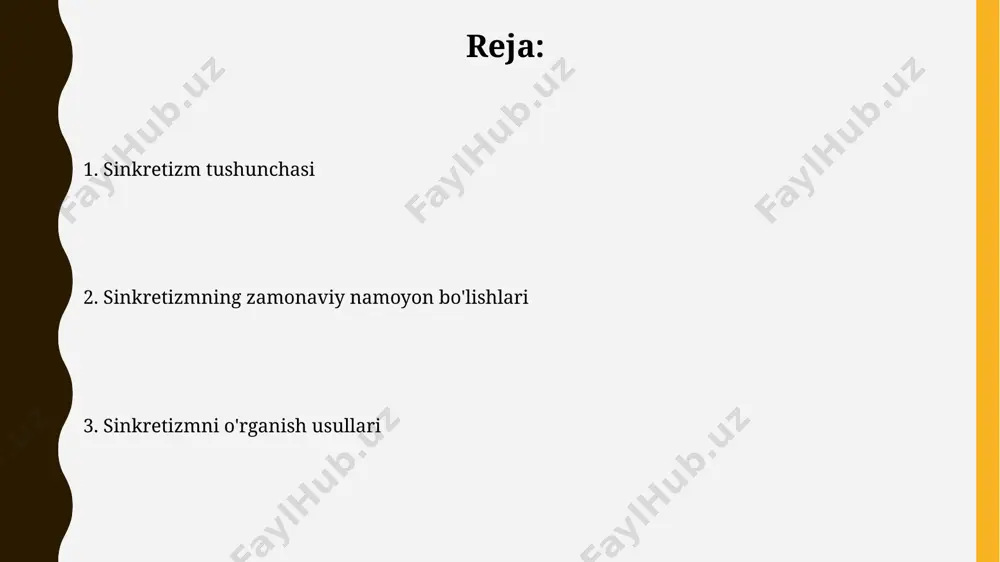 a, 8-10 asrlarda, 3 ta turli xalqlarning - so'g'dlar, tojiklar va turklarning san'at va me'morchiligi uslublarining o'zaro ta'siri natijasida yangi sinkretik uslublar vujudga kelgan. zamonaviy dunyoda sinkretizm 21-asrda sinkretizm diniy e'tiqodlarning, xususan, osiyo va afrikaning turli mintaqalarida, masalan, hindiston va nigeriyada, sintezini keltirib chiqarmoqda, bu yangi diniy harakatlarning paydo bo'lishiga olib keladi. zamonaviy dunyoda sinkretizmning 30 dan ortiq turli madaniy shakllarning, jumladan, musiqa, moda va gastronomiyaning o'zaro ta'siri orqali global miqyosda kuchayib borayotganini ko'rish mumkin, masalan, k-popning jahon miqyosidagi mashhurligi. sinkretizmning tarixiy kelib chiqishi yunon-rim madaniyati sinkretizmning yorqin namunasidir, bu yerda 1-asrda yunon va rim mifologiyasining elementlari o'zaro aralashib ketgan. 5-7 asrlarda markaziy osiyoda buddizm va zardushtiylikning sintezidan kelib chiqqan sinkretik e'tiqod tizimlari paydo bo'lgan. sinkretizmni o'rganish usullari текстологик таҳлил орқали, 1000 дан ортиқ ҳужжатларни тадқиқ қилиб, европа ва осиё мисолларини ўрганиш билан синкретизмнинг географик тарқалишини ва вақт ўтиши билан ўзгаришини кузатиш мумкин. мисол учун, антропологик тадқиқотларда, 20 га яқин …