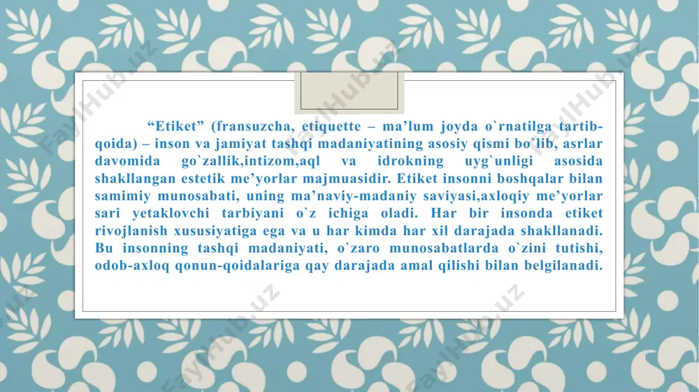 etiket va qoidalar - Page 3
