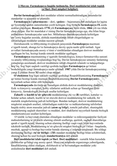 farmakopeya — DOCX