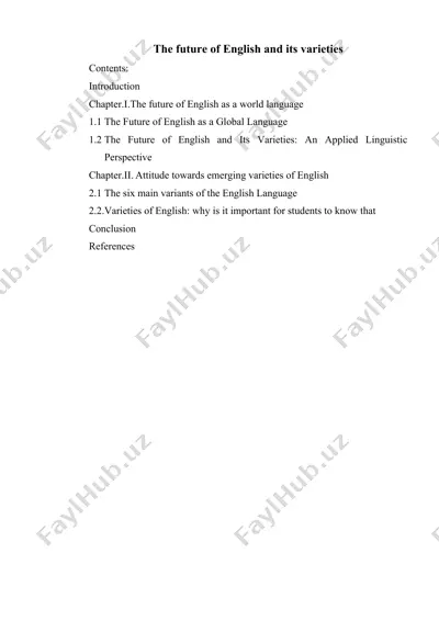 the future of english and its varieties — DOCX