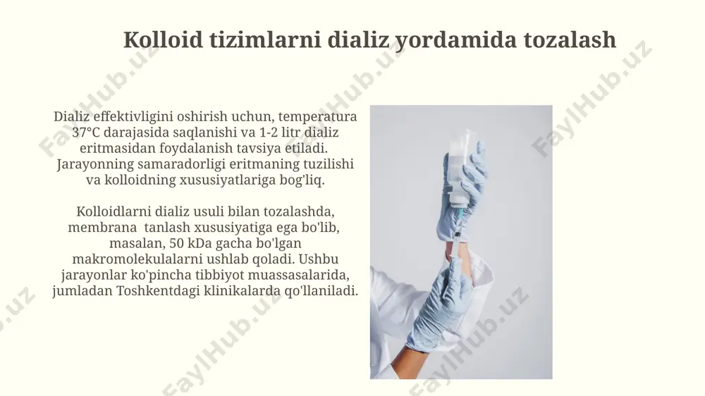 kolloid sistemalarni dializ yo‘li bilan tozalash - Page 4