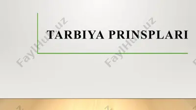 tarbiya prinsiplari — PPTX