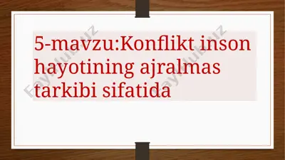 konflikt tarixi va ijtimoiy xatarlar — PPTX