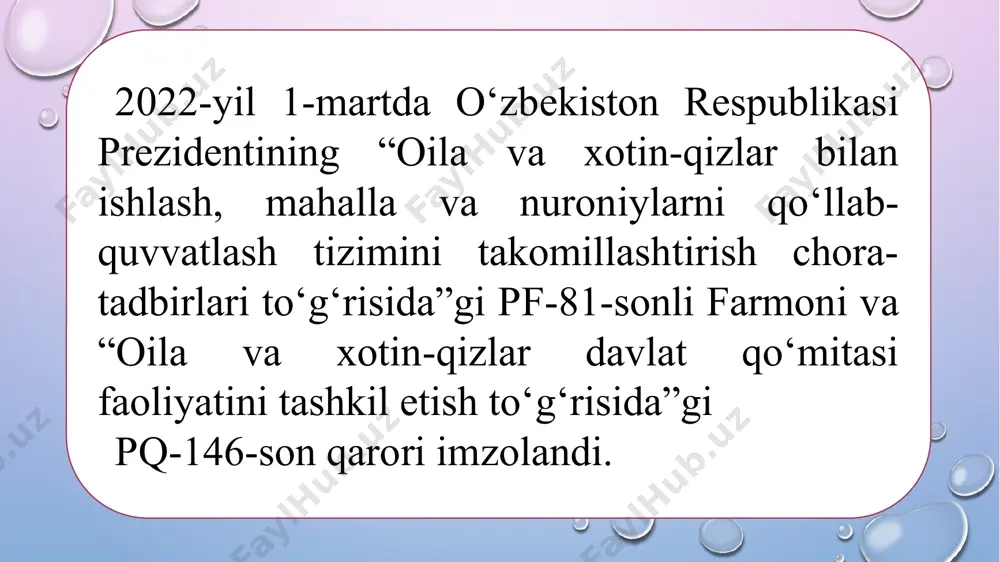 o‘rsatib beradi, u ham faqat mendan ish talab qiladi, faqat o‘zi bo‘lsa mayli-ku, yana qaynona, qaynota, jiyan-u tog‘avachchalar – hammasiga mening mehnatim kerak bo‘ladi. hammasiga men egilishim kerak. mening inson sifatida qadrim bormi o‘zi?! ayol kishining baxti qursin, faqat mehnatga tug‘ilgan, faqat bo‘ysunishga tug‘ilgan. hech kim “sen nimani istaysan”, demaydi. nima uchun ayol kishi faqat erga tegibgina baxtli bo‘lishi lozim. agar eri har kuni uni do‘pposlasa-chi... undayam er yaxshimi... onaning fikr-u o‘ylari: bu qiz tushmagur hech hayotni o‘ylamaydi. osmonlarda xayoli... o‘qib nima karomat ko‘rsatib berardi... menga qolsa, darrov erga berardim-u, undan qutulardim... dadasini oldida uyalmay begona bolalar bilan xiring-xiring qilganiga o‘laymi? gap gapirsang, hech tushunmaydi. xuddi boshqa olamda yurgandek... bir gap aytsang, o‘nta javob olasan... qaylardagi bo‘lmag‘ur gaplarni aytadi. hozirdan o‘zini ustun qo‘yadi. erga berib qutilmasam, hali meni rosa qiynaydi... tanlayveradi, tanlayveradi. eri ikki marta do‘q qilsa, ancha aqli kirib qoladi. uni erga berish kerak. keys savoli: 1. nima uchun …