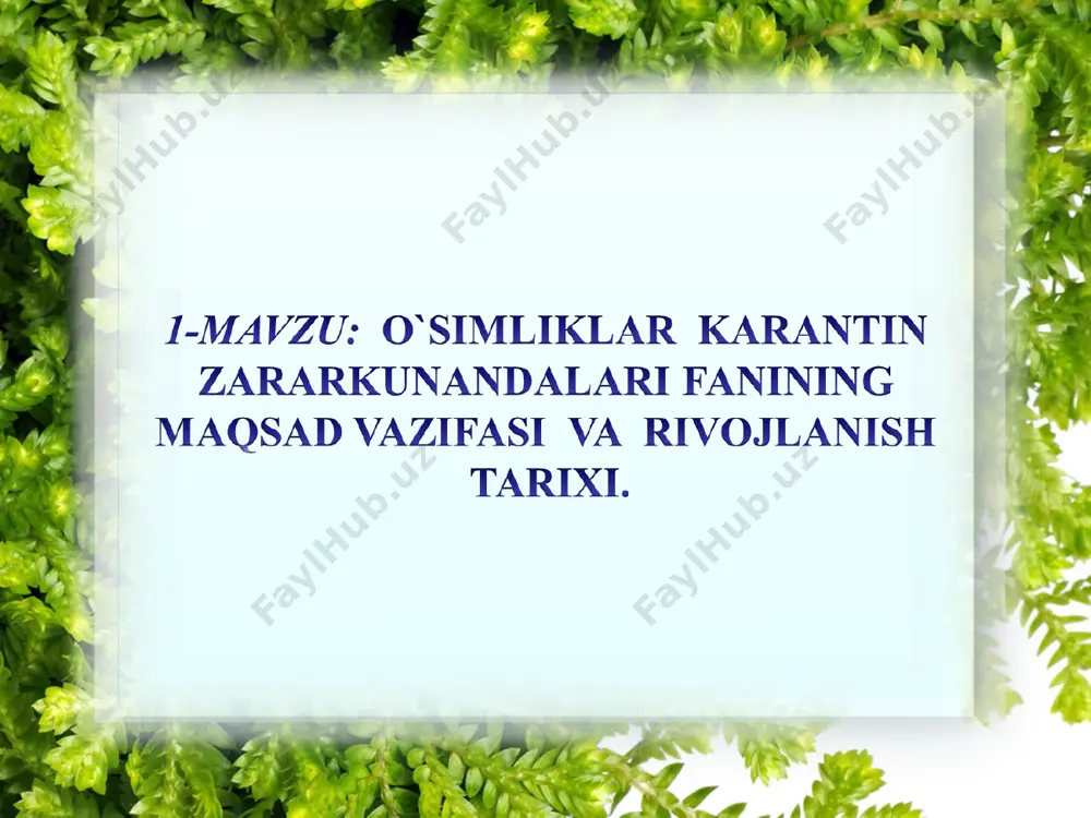 o`simliklar karantin zararkunandalar - Page 4