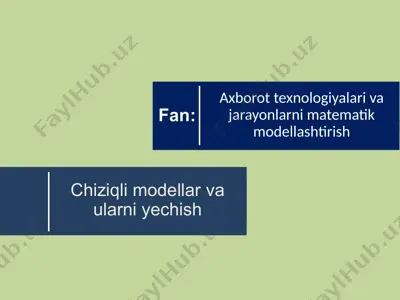 chiziqli modellar va ularni yechish — PPTX