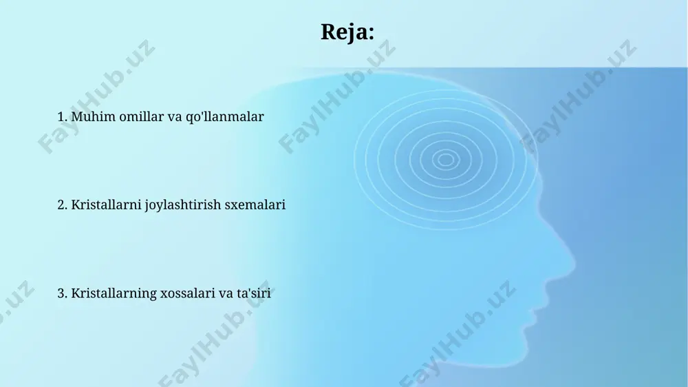 ostida 10-12 kulon/nyuton tartibidagi zaryad paydo bo'lishi mumkin. kristallarning dielektrik o'tkazuvchanligi ularning elektr maydonini qanchalik samarali saqlashini belgilaydi; bu ko'rsatkich turli kristallar uchun 1 dan 1000 gacha o'zgarib turadi. kristall panjaralarning xususiyatlari turli xil dizayn va o'lchamdagi kristall panjaralar mavjud bo'lib, 50 dan ortiq variantlar mijozlarga xonaning o'lchamlari va ichki dizayni bilan mos keladigan mahsulotni tanlash imkoniyatini beradi. yuqori sifatli kristall panjaralar 10 yildan ortiq xizmat muddatiga ega bo'lib, mexanik shikastlanishlarga va aşınmaya chidamlidir, bu esa uzoq muddatli foydalanishni kafolatlaydi. kristallarni joylashtirish sxemalari turlari kristallarni joylashtirishning kubik, tetragonal va rombik kabi 3 ta asosiy kristallografik sistemalarga asoslangan sxemalari mavjud bo'lib, ularning har biri o'ziga xos simmetriya elementlariga ega. olti burchakli va trigonal sistemalar kabi murakkabroq joylashish sxemalarida 6 yoki 3 marta aylanish o'qlariga ega kristallar 2- va 3- tartibli simmetriya elementlarini namoyish etadi. kristallarning qotishmalari muayyan kristallar qotishmalarning korroziyaga chidamliligini oshirish uchun qo'shiladi, masalan, 10-20 mikrometrli zarrachalar shaklida. kristallar qotishmalarida …