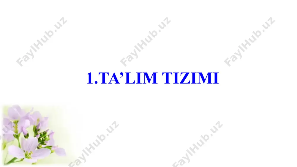 arning ongini, ma’naviy-axloqiy qadriyatlar va dunyoqarashini shakllantirishga qaratilgan tizimli jarayon; ta’lim — ta’lim oluvchilarga chuqur nazariy bilim, malakalar va amaliy ko‘nikmalar berishga, shuningdek ularning umumta’lim va kasbiy bilim, malaka hamda ko‘nikmalarini shakllantirishga, qobiliyatini rivojlantirishga qaratilgan tizimli jarayon; ta’lim kampusi — yagona hududda birlashtirilgan o‘quv binolarini, ilmiy-tadqiqot institutlarini (markazlarini), ishlab chiqarish majmualari va texnoparklarni, ta’lim-tarbiya jarayoni ishtirokchilarining vaqtincha yashash joylarini, laboratoriyalarni, axborot-resurs markazlarini (kutubxonalarni), sport inshootlarini, umumiy ovqatlanish obyektlarini o‘z ichiga olgan binolar hamda inshootlar majmuidan iborat bo‘lgan, o‘quv jarayoni, ma’naviy-axloqiy tarbiyaning yuqori samaradorligini ta’minlaydigan ta’lim-tarbiya muhiti; ta’lim-tarbiya jarayoni ishtirokchilari — ta’lim oluvchilar, voyaga yetmagan ta’lim oluvchilarning ota-onalari yoki boshqa qonuniy vakillari, pedagog xodimlar va ularning vakillari; ta’lim tashkilotlari attestatsiyasi — ta’lim tashkilotlarining faoliyatini baholash, davlat ta’lim standartlari, davlat ta’lim talablari hamda o‘quv dasturlariga muvofiq kadrlar tayyorlash mazmuni, darajasi va sifatini aniqlash bo‘yicha davlat nazoratining asosiy shakli. ta’lim sohasidagi asosiy prinsiplar. ta’lim ustuvorligining tan olinishi; ta’lim olish shaklini tanlash erkinligi; ta’lim …