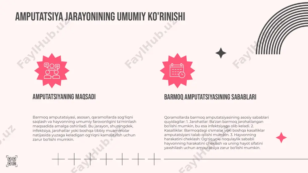 ydo bo'lishi mumkin. amputatsiya jarayoni haqida umumiy ma'lumot amputatsiyaning umumiy jarayoni qoramollarda barmoq amputatsiyasi jarayoni, odatda, hayvonning barmog'ida jarohat yoki kasallik holatida amalga oshiriladi. bu jarayon, barmoqning zararlangan qismi olib tashlanishini o'z ichiga oladi va odatda, jarrohlik usuli bilan bajariladi. amputatsiya jarayoni hayvonning sog'lig'ini yaxshilash va og'riqni kamaytirishga qaratilgan. amputatsiya jarayonida foydalaniladigan usullar qoramollarda barmoq amputatsiyasi uchun bir necha jarrohlik usullari mavjud, jumladan, klassik jarrohlik va lazerli jarrohlik. anesteziya sifatida, odatda, regional anesteziya yoki umumiy anesteziya qo'llaniladi. bunday usullar jarrohlik jarayonini xavfsiz va samarali o'tkazishga yordam beradi. amputatsiyadan keyingi reabilitatsiya amputatsiyadan keyingi reabilitatsiya jarayoni, hayvonning sog'lig'ini tiklash va og'riqni kamaytirishga qaratilgan. reabilitatsiya choralari orasida maxsus oziqlantirish, og'riqni boshqarish va hayvonning harakatini qayta tiklash uchun fizioterapiya mavjud. masalan, jarohatlangan barmoqni davolash va hayvonni o'z-o'zini qo'llab-quvvatlash qobiliyatini tiklash uchun vaqtinchalik yordam ko'rsatish zarur bo'lishi mumkin. amputatsiyadan keyingi parvarishning ahamiyati amputatsiyadan keyingi parvarish bemorlarning tiklanish jarayonini tezlashtirishda muhim rol o'ynaydi. to'g'ri parvarish usullari …