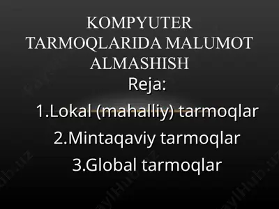 kompyuter tarmoqlarida malumot almashish — PPT