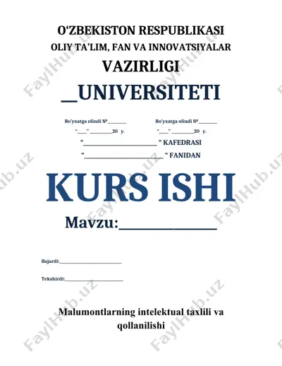ma'lumotlar intellektual tahlili — DOC