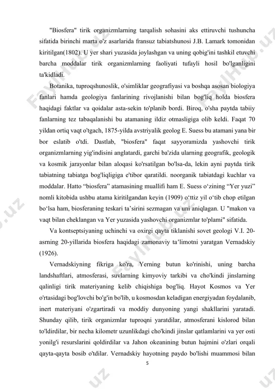 yirtqich munosabat natijasida yer yuzidan yo'q bo'lib ketdi: tuproqning kamayishi va o'rmonlarning kesilishi. oʻrmonlarning kesilishi tuproqning qurishi va eroziyasiga olib keladi, togʻlarda sel va sel oqimining koʻpayishiga olib keladi, mahalliy va global iqlimga taʼsir qiladi. inson faoliyati toza suv zaxiralarining qisqarishiga olib keladi. sanoat korxonalari oqava suvlarni ko'pincha to'g'ri tozalanmasdan chiqarib tashlaydi, atrofdagi suv havzalarini zaharli kimyoviy birikmalar bilan ifloslantiradi. geslar va to'g'onlar daryo baliqlarining oddiy migratsiyasiga to'sqinlik qiladi. avtotransport vositalari, zavodlar, issiqlik elektr stansiyalaridagi ichki yonuv dvigatellari atmosferaga zararli moddalar chiqaradi. yangi shaharlarning paydo bo'lishi va sanoat chiqindilarining to'planishi atmosferadagi kislorod kontsentratsiyasini hayot uchun zarur bo'lgan darajada ushlab turadigan o'rmonlar va o'tloqlar maydonini qisqartiradi. atom energiyasidan mas'uliyatsiz foydalanish atrof-muhitning saraton kasalligini keltirib chiqaradigan radioaktiv moddalar bilan ifloslanishiga olib keladi. dunyo aholisining ko'payishi (hozirda yerda olti milliarddan ortiq odam yashaydi) yaqin kelajakda oziq-ovqat muammosining keskinlashishiga olib kelishi mumkin. insoniyat mavjudligining asoslariga ta'sir ko'rsatadigan global muammolarni o'rganish bilan shug'ullanadigan xalqaro tashkilot …