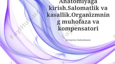 anatomiyaga kirish — PPTX