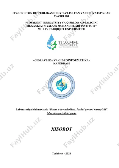 bosim o‘lov asboblari. paskal qonuni namoyishi — DOC