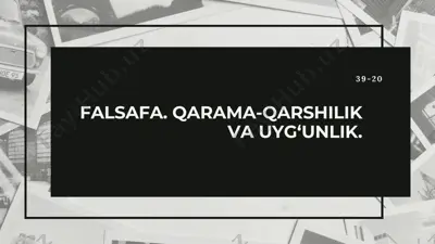 falsafa. qarama-qarshilik va uyg‘unlik — PDF