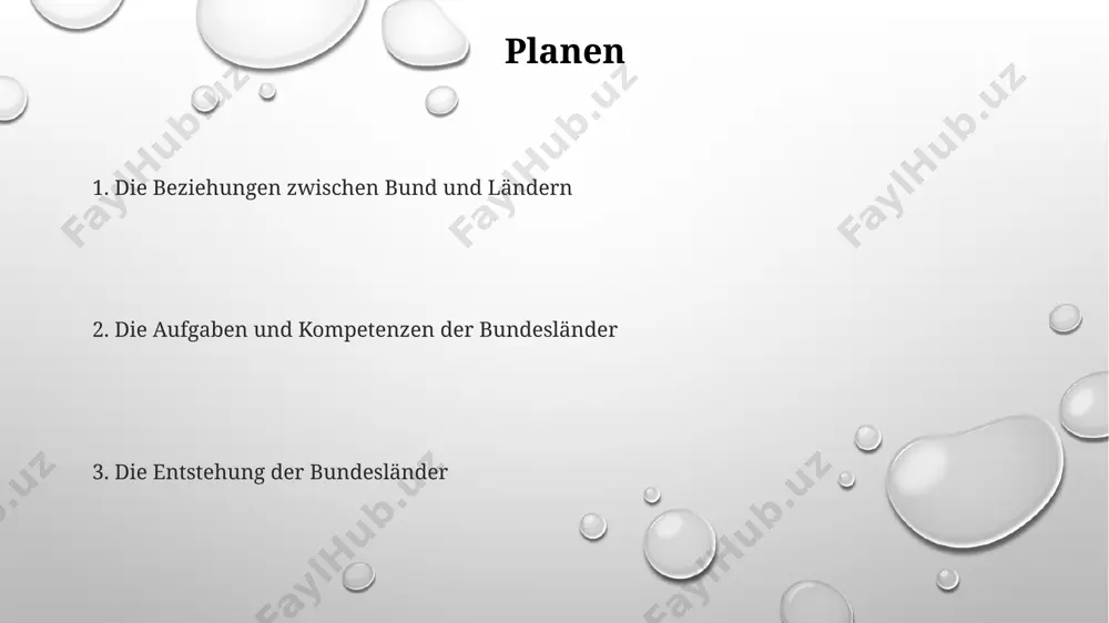 ene verfassungen und parlamenten, die gesetzgebende kompetenzen in zahlreichen bereichen wie bildung und innere sicherheit ausüben. die verfassungsmäßige stellung der länder der finanzhaushalt der länder basiert auf einer komplexen verteilung von bundessteueraufkommen, wobei der länderfinanzausgleich mit einem schlüssel von über 16 faktoren die finanzielle leistungsfähigkeit ausgleicht. artikel 84 gg regelt die beteiligung der länder an der gesetzgebung des bundes, insbesondere durch die zustimmung des bundesrates, der aus vertretern der landesregierungen besteht. minutenprotokolle der sitzungen sind einsehbar. die länder verfügen gemäß artikel 20 grundgesetz über eigene gesetzgebungskompetenzen in zahlreichen bereichen, darunter kultur, bildung und innere sicherheit, jedoch stets im rahmen des bundesrechts. die zusammenarbeit zwischen bund und ländern der finanzausgleich, ein komplexes system mit schlüsselzuweisungen und umlagen, regelt die verteilung von steuermitteln zwischen bund und den 16 bundesländern. der bundesrat, mit mindestens drei vertretern pro bundesland, wirkt an der gesetzgebung des bundes mit und repräsentiert die länderinteressen im föderalismus. die gesetzgebungskompetenzen …