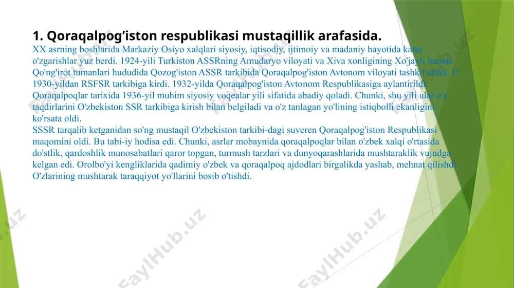 uratov kabi qoraqalpoq yozuvchi va shoirlari-ning asarlari xalqlarimiz ma'naviy xazinasidan munosib joy oldi. sobir kamolov, charjau abdirov kabi yirik olimlar o'zbekiston fani rivojiga juda katta hissa qo'shdilar. bugungi kunda respublika xalq ta'limi tizimi milliy uyg'onish, ijtimoiy-iqtisodiy va ma'naviy rivojiga xizmat qilishda yetakchi rol o'ynamoqda. respublikadagi 22 ta o'rta maxsus o'quv yurtlarida, shu jumladan, kunduzgi bo'limda 11,8 ming o'quvchi ta'lim olmoqda. berdaq nomidagi qoraqalpog'iston davlat universiteti hamda ajiniyoz nomli nukus davlat pedagogika institutida oliy ma'lumotli mutaxassislar tayyorlanmoqda. bu o'quv yurtlarining kunduzgi bo'limlarida 9 ming nafar talaba o'qimoqda. universitetda qishloq xo'jaligi va tibbiyot ixtisosligi bo'yicha fakultetlar ham mavjud. bozor iqtisodiyotiga o'tish davri qiyinchiliklariga qaramay respublika hukumati xalq ta'limi moddiy-texnika bazasini mustah-kamlash chora-tadbirlarini ko'rmoqda. keyingi 6 yilda 42 ming 778 o'rinli maktab, 6 ming 660 o'rinli bog'cha, 6 ming 840 o'rinli kasb-hunar kollejlari binolari qurilib foydalanishga topshirildi. birgina 1996-yilning o'zida esa 3126 o'rinli maktab qurib ishga tushirildi. adabiyotlar: 2017-2021 йилларда ўзбекистон республикасини ривожлантиришнинг …