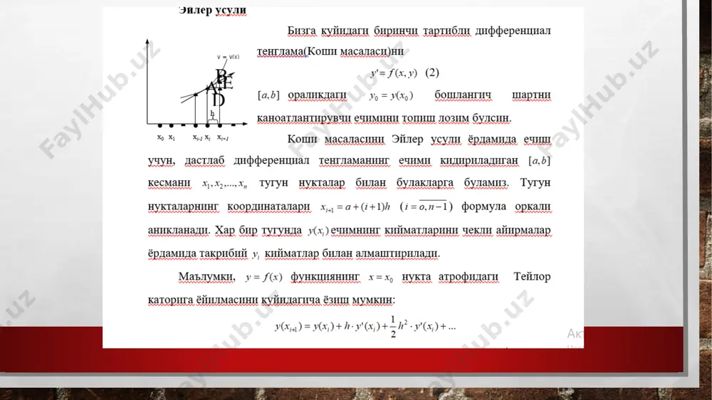 дифференциал тенгламаларни ечишнинг эйлер ва рунге-кутте усуллари - Page 5