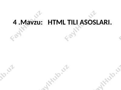 html tili asoslari — PPTX