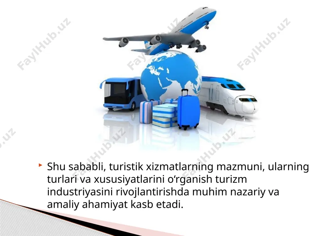 o‘zal tabiiy manzaralar yoki boy tarixiy obidalar ham turistni qoniqtira olmaydi. xizmat ko‘rsatish sifati bir qator omillar bilan belgilanadi. avvalo, xodimlarning kasbiy mahorati va muomala madaniyati – turistlar bilan muloqot jarayonida ularning ehtiyojlarini tushunish, tezkor va samimiy xizmat ko‘rsatish muhim rol o‘ynaydi. ikkinchi omil – infratuzilma va texnik sharoitlar: mehmonxona, transport, restoran, ekskursiya joylarining qulayligi va xavfsizligi yuqori darajada bo‘lishi kerak. shuningdek, xizmatlarda barqarorlik va ishonchlilik ta’minlanishi zarur, ya’ni turist oldindan buyurtma qilgan xizmatni aynan kutilgan shaklda olishi lozim. xizmat ko‘rsatish sifati turizm sohasining raqobatbardoshligini oshiradi. jahon turizm bozorida ko‘plab davlatlar turli tabiiy va tarixiy resurslarga ega, ammo turistlarning tanlovi ko‘pincha xizmat darajasi bilan belgilanadi. shu sababli xizmat sifatini oshirish nafaqat turistlarni jalb qilish, balki ularning qayta kelishini ham ta’minlaydi. bundan tashqari, yuqori sifatli xizmat mamlakatning xalqaro imidjini oshirib, milliy iqtisodiyotga barqaror daromad keltiradi. turizmda xizmat ko‘rsatish sifati – bu butun sohaning muvaffaqiyat kaliti bo‘lib, uning ahamiyati turistlarning qoniqishi, mamlakatning …