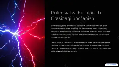 elektr energiyasida potensial va kuchlanish — PPTX