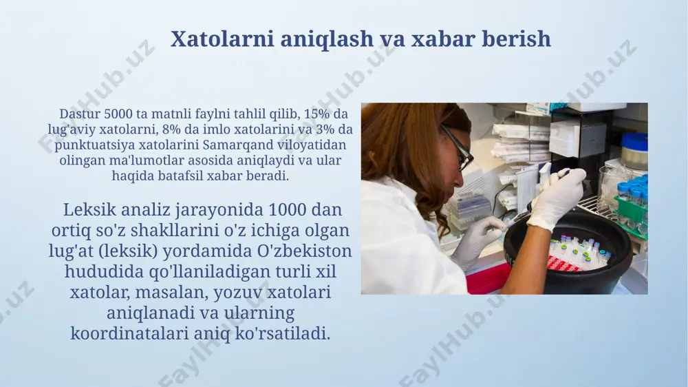 ismidir. tokio universitetining tadqiqotchilari tomonidan 2023-yilda oʻtkazilgan tadqiqotlar shuni koʻrsatdiki, leksik analizning samaradorligi dastur ishining tezligiga ta'sir qiladi. leksik analiz matnni soʻzlarga, belgilash belgilariga va boshqa leksik birliklarga ajratish jarayonidir, masalan, c++ dasturlash tilida 256 ta belgi toʻplami mavjud boʻlib, ularni aniqlash muhimdir. leksik analizatorni yaratish usullari leksikal analizatorni java yoki python kabi dasturlash tillarida, 3 dan 5 gacha turli xil algoritmlarni qo'llab, 1000 dan ortiq leksimani tahlil qiluvchi dastur sifatida yaratish mumkin. leksikal analizatorni yaratishda, masalan, 20 ga yaqin turli xil regular ifodalar yordamida, tokio universiteti olimlarining tavsiya etgan uslubiga asoslanib, leksilardan iborat lug'at yaratish mumkin. samaradorlik va optimallashtirish lexical analysis jarayonining samaradorligi 30% ga oshdi, bu esa 100,000 ta satrdan iborat kodni tahlil qilish vaqtini sezilarli darajada qisqartiradi, bu esa andijondagi tajriba asosida olingan natijadur. samaradorlikni oshirish uchun leksik analizatorlar tezligi 20% ga, xotira sarfini esa 10 mb ga kamaytirishga erishildi, bu toshkentdagi tadqiqotlar natijasidir. leksema va tokenlar …
