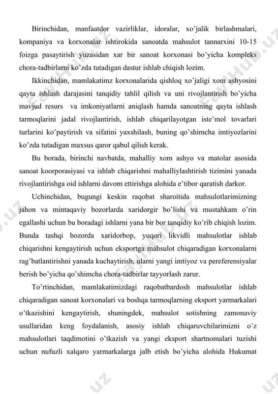chon ignadon bo’ylab igna orqasida siljiydi va yopiq halqa olish uchun qanday harakat qiladi? 9. o’ymg’li ignaning afzalliklari nimadan iborat? 10. trikotaj to’qimasining zichligi ignadonni ko’tarish yoki tushirish hisobiga qanday o’zgartiriladi va ipni egilish chuqurligi qanday aniqlanadi? 2-mavzu: trikotaj xaqida tushuncha reja: 1. trikotaj to’qimalari 2. trikoataj mashinalri 3. trikotaj mashinalari klasslari tayanch so’z va iboralar trikоtaj, halqa, tuzilishi, tо‘qimaning o’lchamlari, ko’ndalang, bo’ylama, bosh to’qima, hosila, naqshli, aralash, halqadagi ip uzunligi, chiziqli zichlig, halqa qatori, halqa qadami, gorizontal,vertikal bо‘yicha zichlik, koeffitsiyent, halqa moduli. trikotaj mashinalarida to’qiladigan to’qimalarning tuzilishini o’rganishga o’tishdan avval, to’quv dastgohlarida to’qiladigan to’qimalarning tuzilishi to’g’risidagi umumiy ma’lumotlarni keltiramiz. har qanday to’qimani o’rganishda asosan uning ikki ip tizimidan tashkil topganini aniqlash mumkin, bu iplardan biri “mato” bo’ylab, ikkinchisi esa ko’ndalang joylashgan bo’lib, ular o’zaro to’g’ri burchak hosil qiladilar. iplarning mato bo’ylab yo’nalgan tizimi tanda, matoga ko’ndalang yo’nalgan iplar tizimi arqoq deb ataladi. 1.1-rasmda to’quv dastgohida olinadigan eng oddiy to’qimaning …