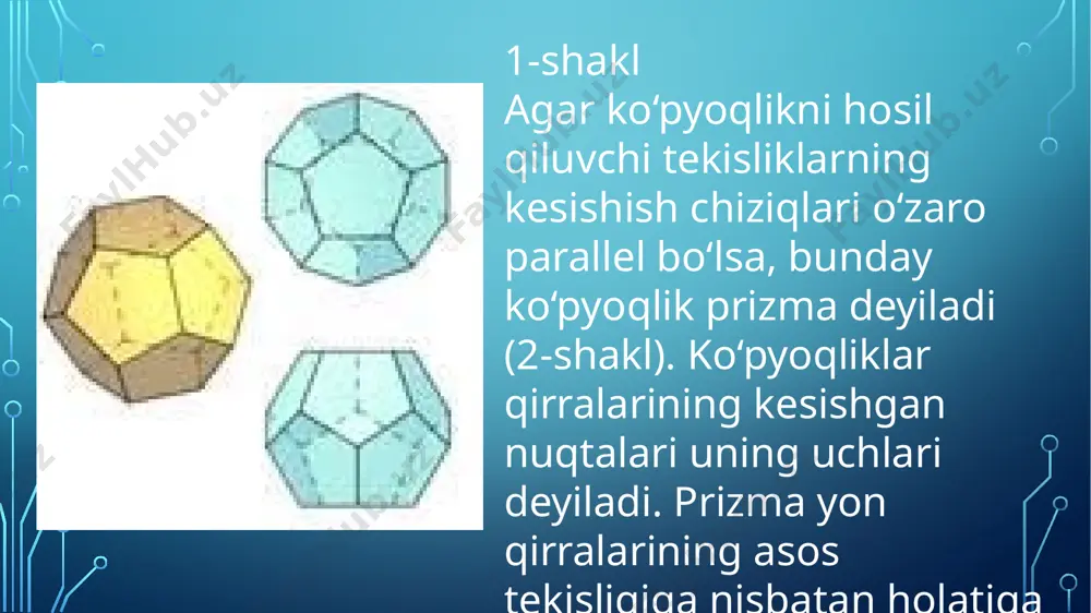 ko'p yoqlilar kesimlarini tasvirlashga oid masalalar yechish - Page 5