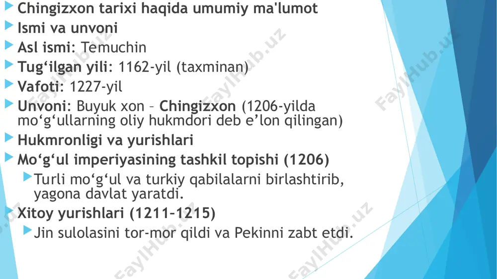 ulmon turk davlati–qoraxoniylar (927-1212) muhim o`rin tutadi. qoraxoniylar davlati ettisuv hududida qorluq (756-940) davlati o`rnida tashkil topdi. uning asoschisi sotuq bug`roxon (915-955) hisoblanadi. u 942 yili bolosog`un hokimini mag`lub etib o`rniga o`zini hoqon deb atadi. qoraxoniylar davlatiga ikki qabila –yag`mo –chigil qabilalari birlashdilar. qoraxoniylar tarixshunosligi mahmud qoshg`ariyning «devonu lug`ati turk», gardizning «zayn ul-axbor» («xabarlar ziynati») asarlari bilan boshlanadi. keyinchalik bu yo`nalishdagi tarixnavislik yusuf xos hojibning «qutadg`u bilig» asaridagi ma`lumotlar bilan to`ldiriladi. xi-xii asrlarda o`rta osiyoda tovar-pul munosabatlari juda rivojlandi. bu davr tarixshunoslikda ham shaharlarning kengashi va rivojlanishi, tovar ishlab chiqarish, iqtisodiyotning umumiy ko`tarilish davri edi. siyosiy o`zgarishlar o`rta osiyo xalqlari fani va madaniyatiga ham kuchli ta`sir ko`rsatdi. tarixshunoslikda siyosiy dunyoqarash va ularni tarixiy o`rganish arab tilida yaratilgan tarixiy asarlarning umumiy xususiyatlarida namoyon bo`ladi. ular garchi arab tilida yozilgan bo`lsada, barchasida 68 umumiy tarixni qamrab olishga, ya`ni tarixni jahon tarixi sifatida idrok etishga, talqin qilishga intilish alohida sezilib turadi. tarixnavislikda ham …