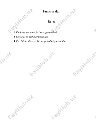 funksiyalar (informatika) — DOC
