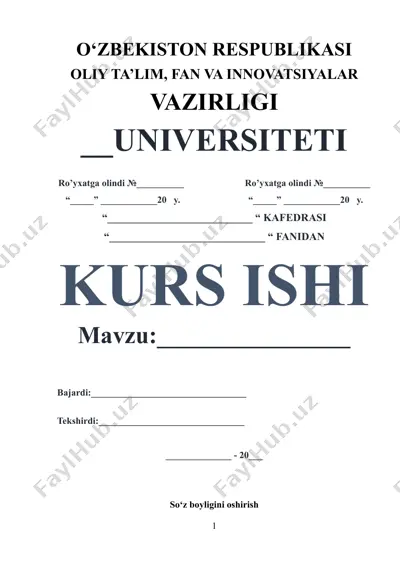 so‘z boyligini oshirish mavzusida kurs ishi — DOCX