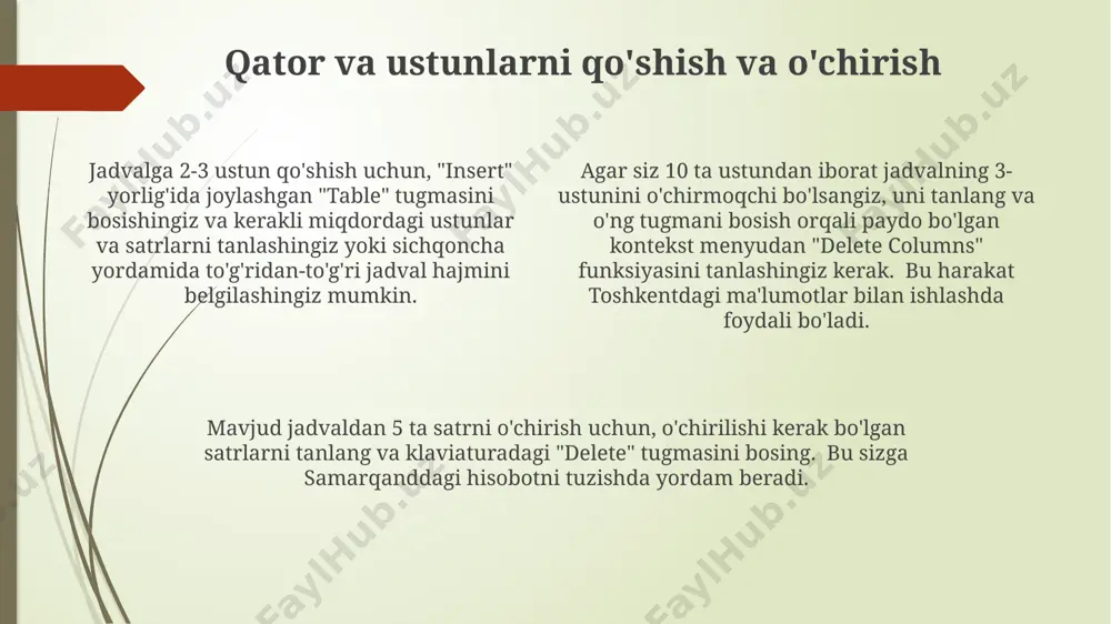 microcoft word matn muharririda jadvallar yaratish. - Page 4
