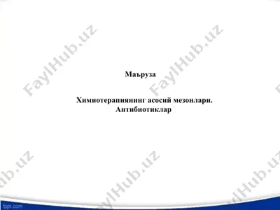 химиотерапиянинг асосий мезонлари. — PPT