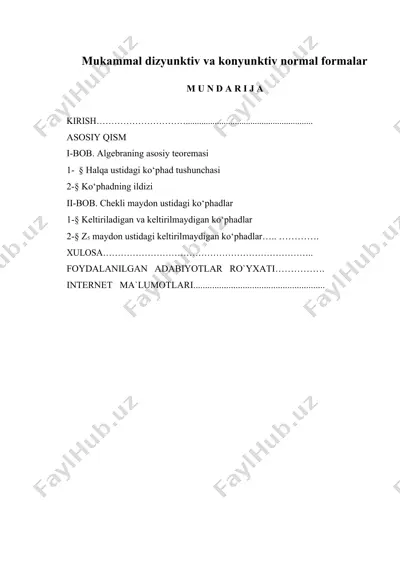 mukammal dizyunktiv va konyunktiv normal formalar — DOCX